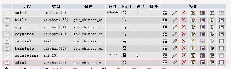 在phpmyadmin中插入自定義字段