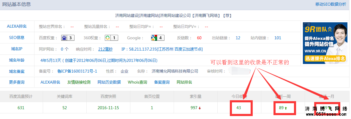 通過站長工具檢測，網(wǎng)站收錄異常增加